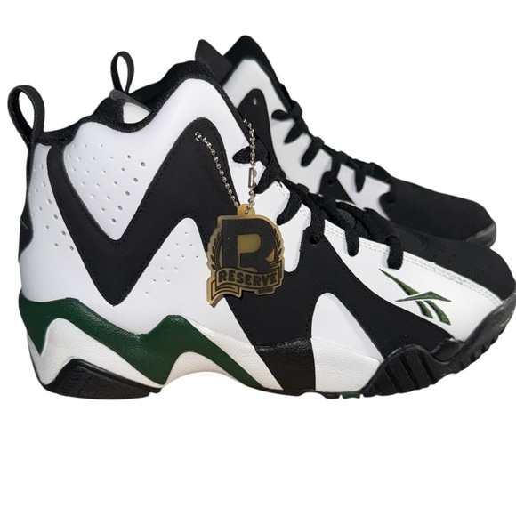 Reebok Black and White Athletic Mens Sneakers KAMIKAZE II MID - Picture 1 of 13